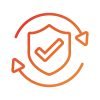 shield secure and check symbol and arrows gradient style icon vector illustration design